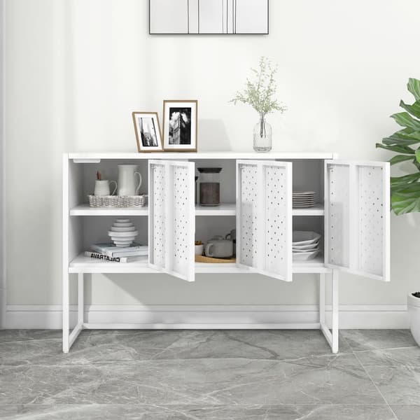 vidaXL Skänk vit 105x35x75 cm stål Vit