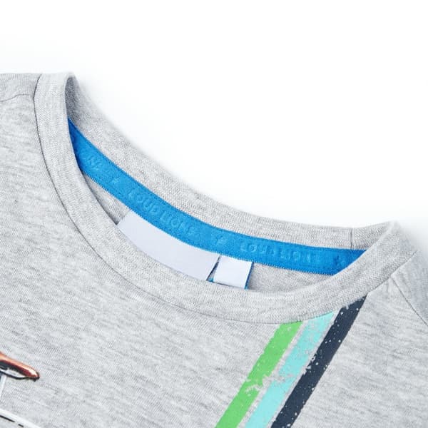 vidaXL T-shirt med korta ärmar för barn grå 140 Grå