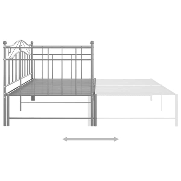 vidaXL Utdragbar sängram bäddsoffa grå metall 90x200 cm grå