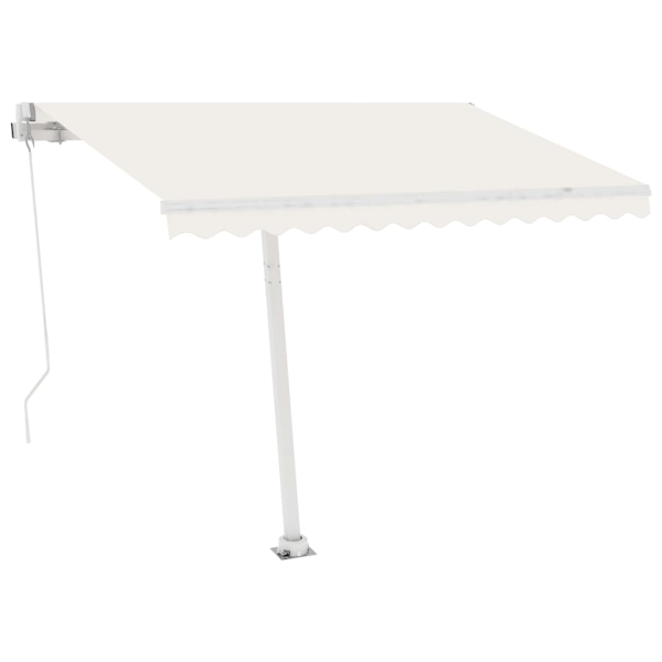 vidaXL Markis manuellt infällbar med LED 350x250 cm gräddvit Creme