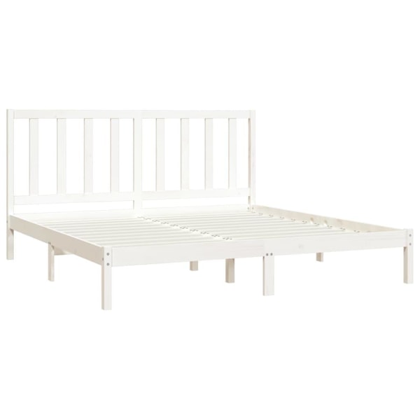 vidaXL Sängram vit massiv furu 180x200 cm Vit