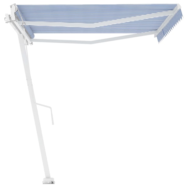vidaXL Fristående markis automatisk 450x350 cm blå/vit Blå