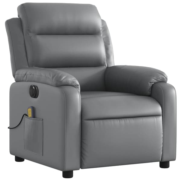 vidaXL Elektrisk massagefåtölj grå konstläder Grå