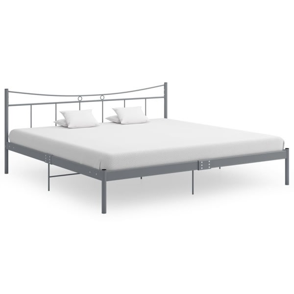 vidaXL Sängram grå metall 200x200 cm grå