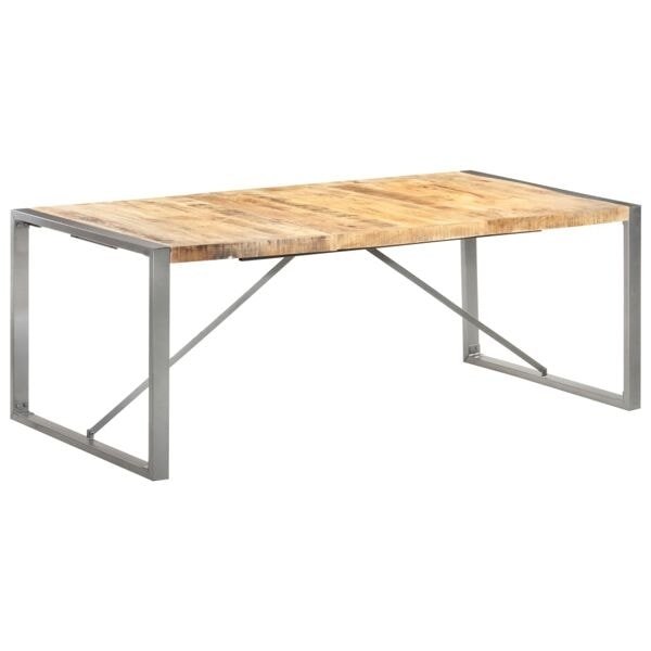 vidaXL Matbord 200x100x75 cm massivt grovt mangoträ Brun
