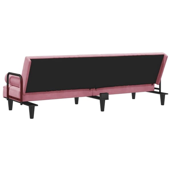vidaXL Bäddsoffa med armstöd rosa sammet Rosa