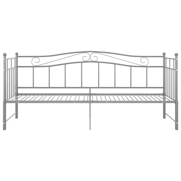 vidaXL Utdragbar sängram bäddsoffa grå metall 90x200 cm grå