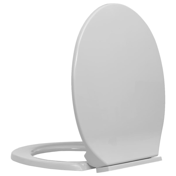 vidaXL Toalettsits mjuk stängning ljusgrå oval grå