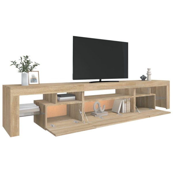 vidaXL Tv-bänk med LED-belysning sonoma ek 215x36,5x40 cm Brun