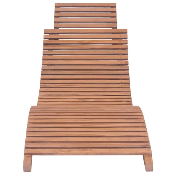 vidaXL Hopfällbar solsäng massiv teak Brun