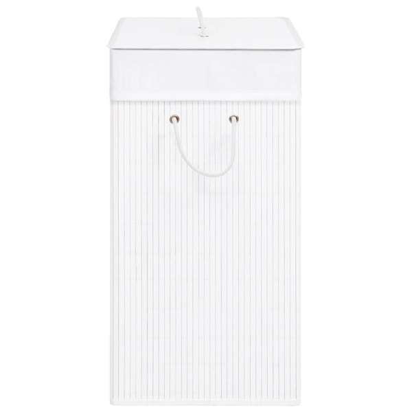 vidaXL Tvättkorg bambu med 1 sektion vit 83 L Vit