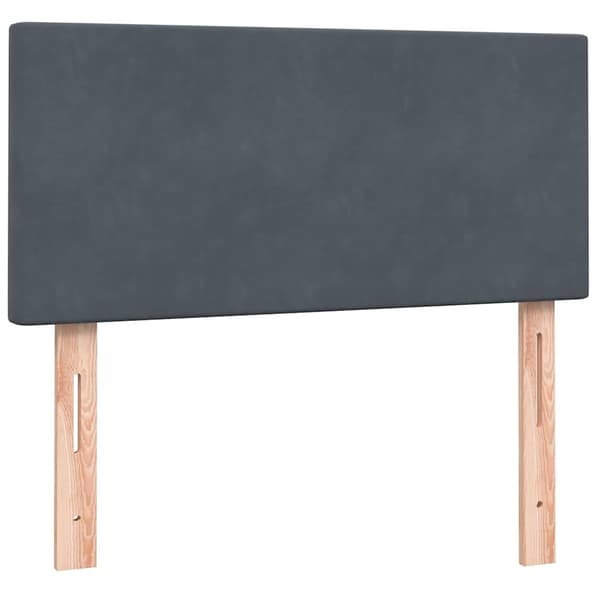 vidaXL Resårsäng med madrass mörkgrå 90x220 cm sammet Grå
