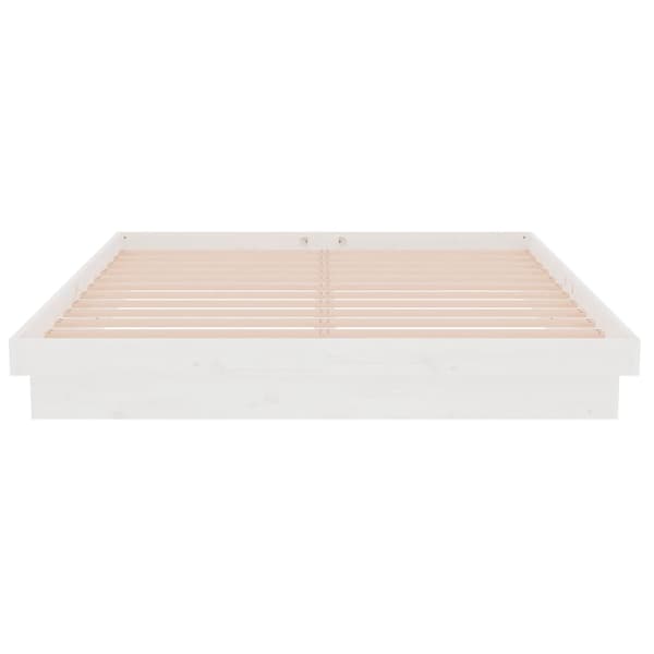 vidaXL Sängram vit massivt trä 150x200 cm Vit