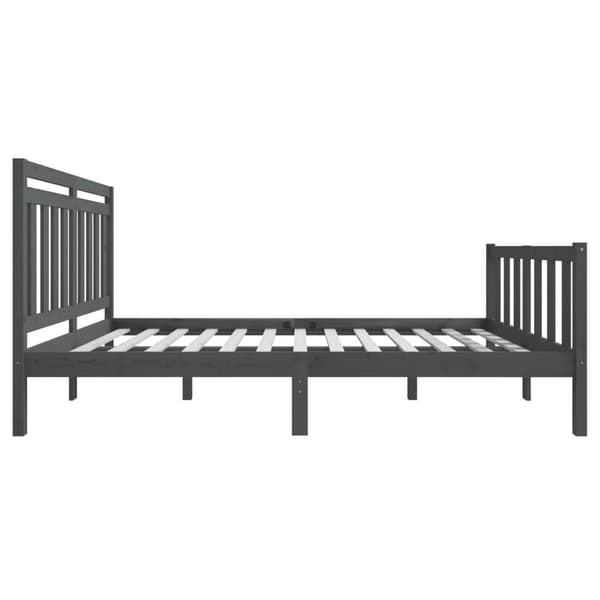 vidaXL Sängram massivt trä 150x200 cm grå Grå