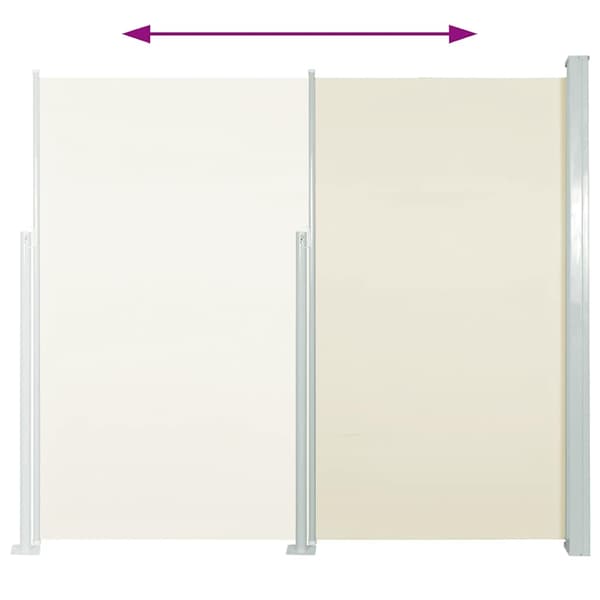 vidaXL Infällbar sidomarkis 100x500 cm gräddvit Creme
