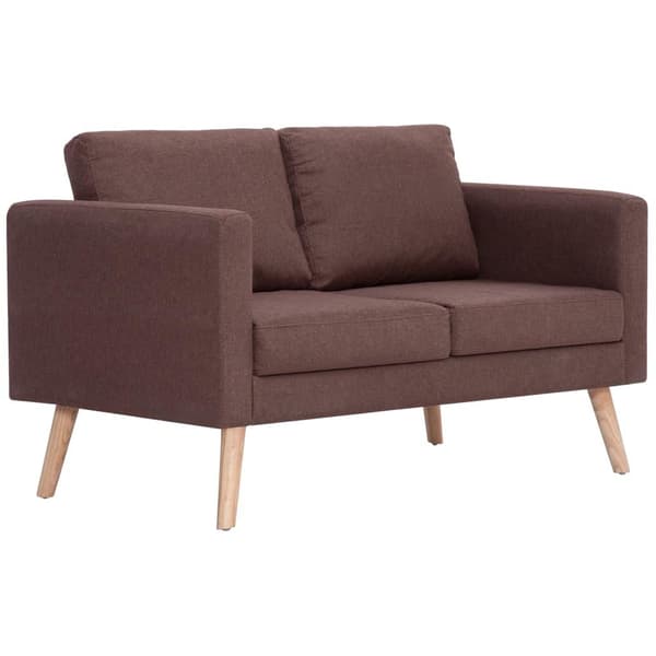 vidaXL Soffgrupp 2 delar tyg brun Brun