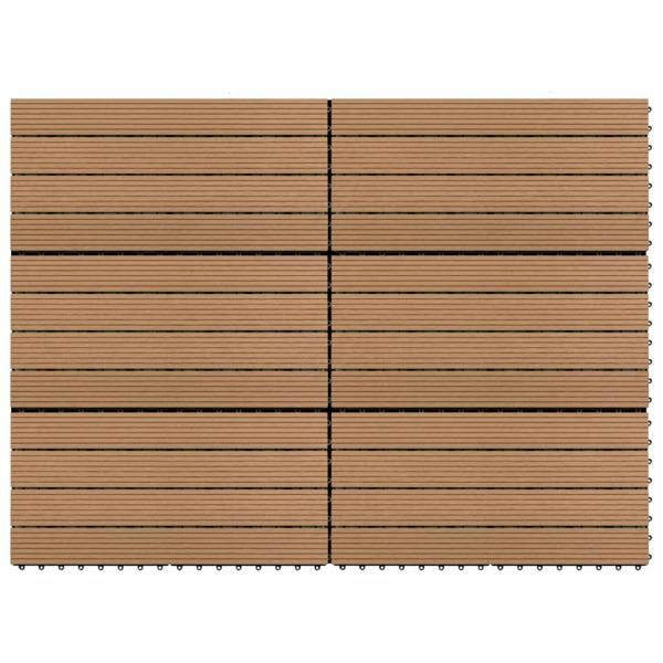 vidaXL Markplattor 6 st WPC 60x30 cm 1,08 m² brun Brun