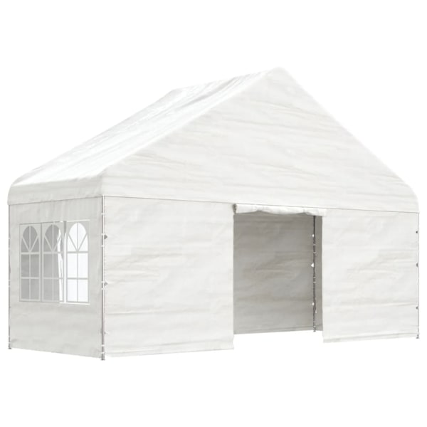 vidaXL Paviljong med tak vit 5,88x2,23x3,75 m polyeten Vit
