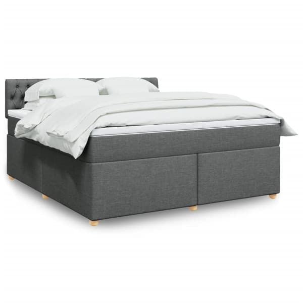 vidaXL Ramsäng med madrass mörkgrå 180x200 cm tyg Grå