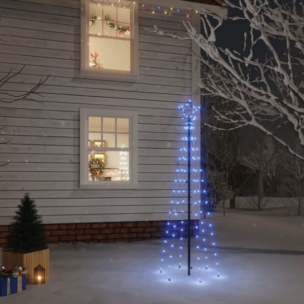 vidaXL Julgran med markspett 108 blåa lysdioder 180 cm Blå