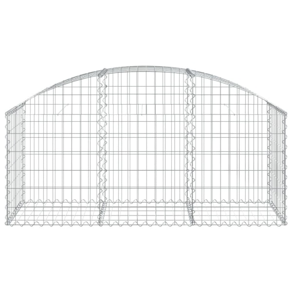 vidaXL Gabion bågformad 150x50x60/80 cm galvaniserat järn Silver