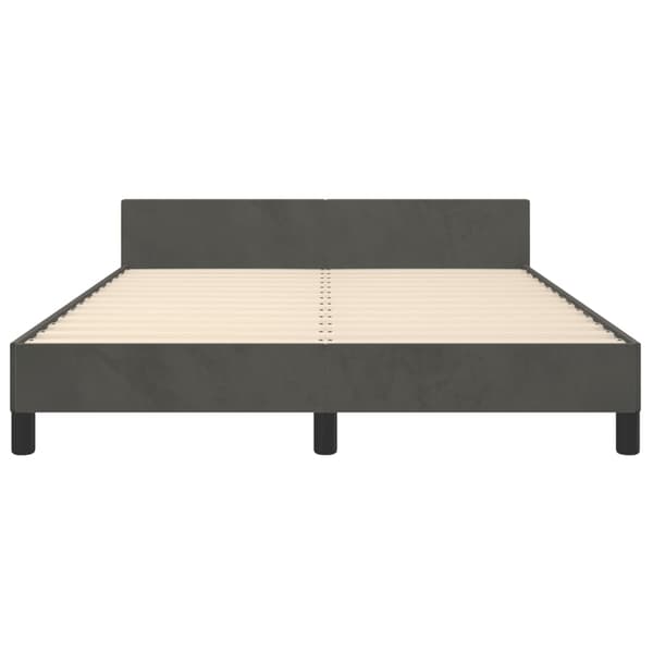 vidaXL Sängram utan madrass mörkgrå 140x190 cm sammet Grå