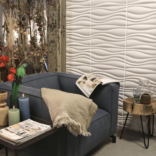 WallArt 3D Väggpaneler 24 st GA-WA04 waves Vit