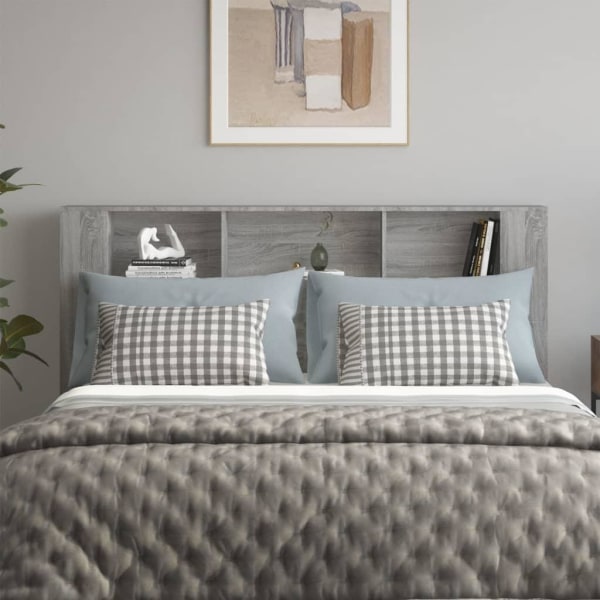 vidaXL Sänggavel med förvaring grå sonoma 180x18,5x104,5 cm Grå