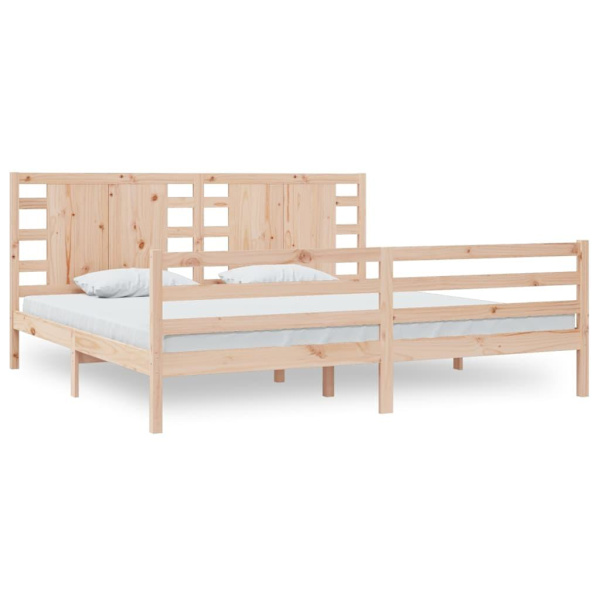 vidaXL Sängram massiv furu 200x200 cm Brun