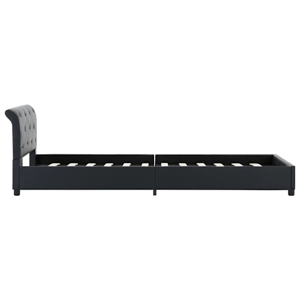 vidaXL Sängram svart konstläder 90x200 cm Svart
