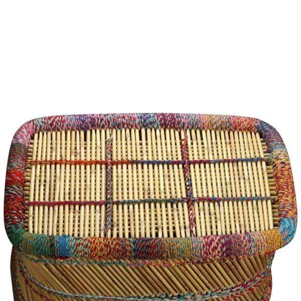 vidaXL Soffbord bambu med chindidetaljer flerfärgad multifärg