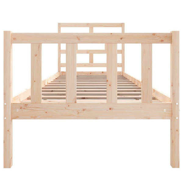 vidaXL Sängram massivt trä 75x190 cm Brun