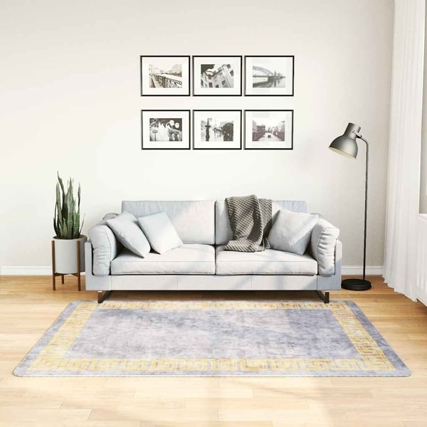 vidaXL Matta tvättbar 120x180 cm grå halkfri grå