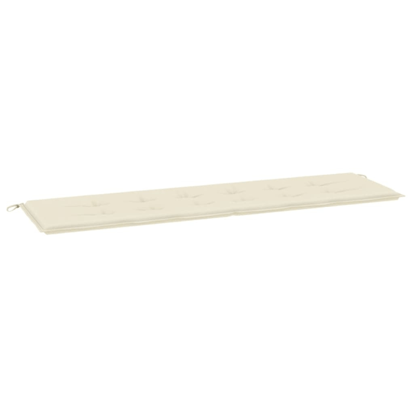 vidaXL Bänkdyna för trädgården 180x50x3 cm gräddvit Creme