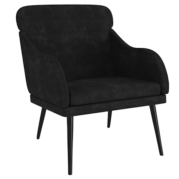 vidaXL Fåtölj svart 63x76x80 cm sammet Svart