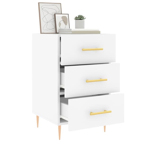 vidaXL Sängbord vit 40x40x66 cm konstruerat trä Vit
