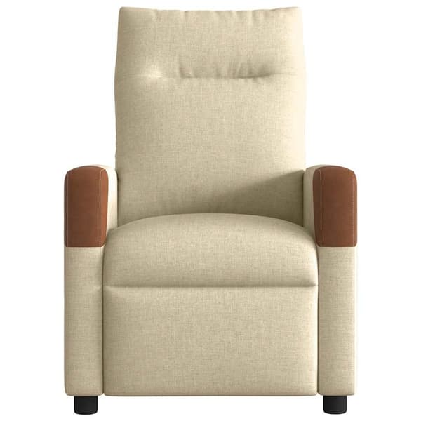 vidaXL Elektrisk reclinerfåtölj gräddvit tyg Kräm