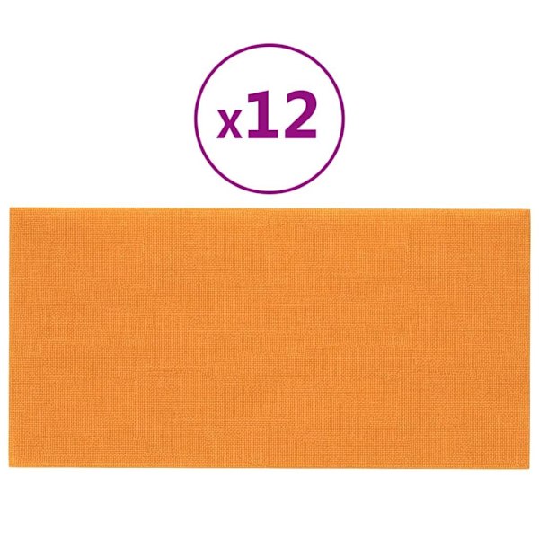 vidaXL Väggpaneler 12 st ljusgul 60x30 cm tyg 2,16 m² Gul