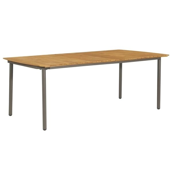 vidaXL Trädgårdsbord 200x100x72cm massivt akaciaträ och stål Brun
