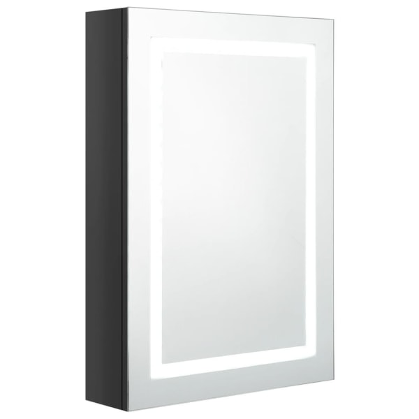 vidaXL Spegelskåp med LED blank svart 50x13x70 cm Svart