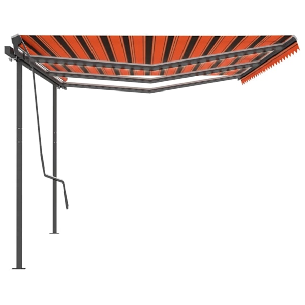 vidaXL Automatisk markis med vindsensor & LED 6x3,5 m orange/brun Flerfärgsdesign