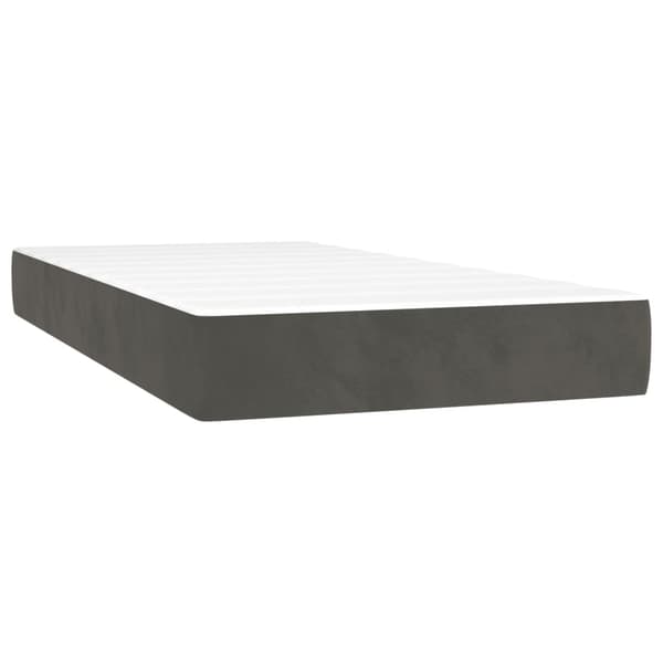 vidaXL Ramsäng med madrass mörkgrå 200x200 cm sammet Grå