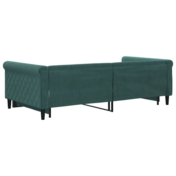 vidaXL Dagbädd utdragbar mörkgrön 100x200 cm sammet Grön