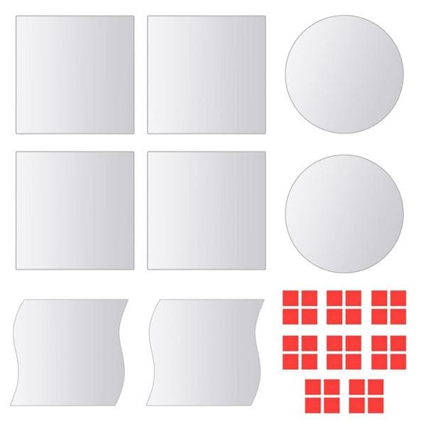 vidaXL Spegelplattor 16 st multiform spegelglas Silver