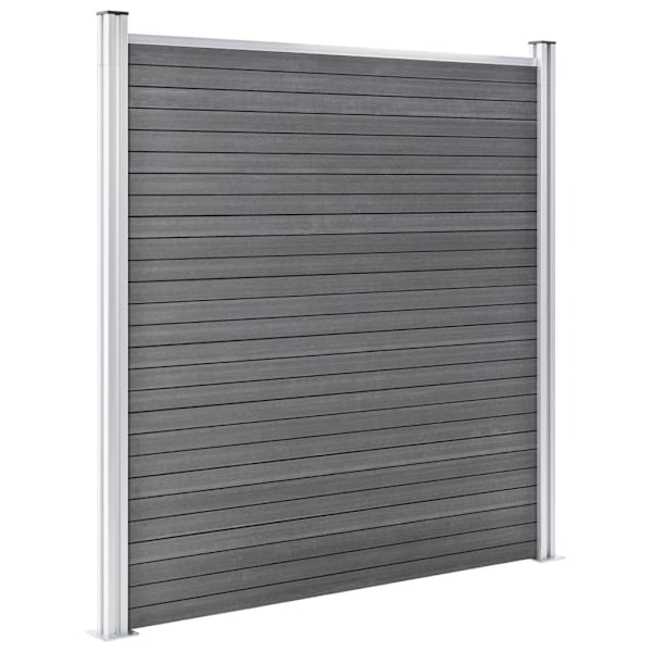 vidaXL WPC-staketpanel 6 fyrkantig + 1 vinklad 1138x186 cm grå grå