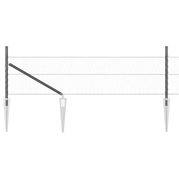 vidaXL Utomhus hexagonal stängsel med stolpe 50 x 0,5 m Grå Mesh Grå