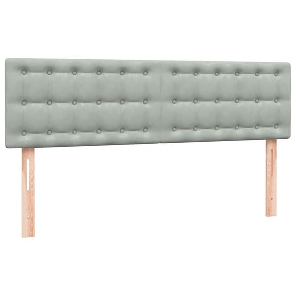 vidaXL Ramsäng med madrass ljusgrå 160x220 cm sammet Grå
