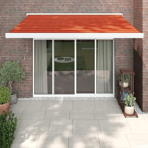 vidaXL Markis infällbar orange och brun 3x2,5 m tyg&aluminium Flerfärgsdesign