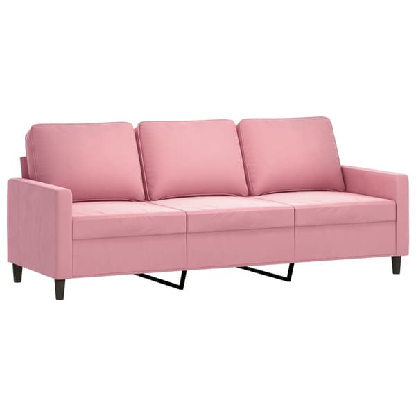 vidaXL Soffgrupp med dynor 4 delar rosa sammet Rosa