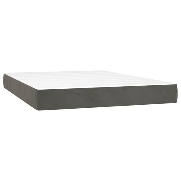 vidaXL Ramsäng med madrass mörkgrå 140x200 cm sammet Grå